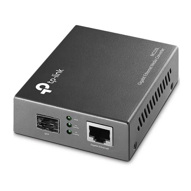 TP LINK - Convertidor Multimedia TP-Link MC220L SFP Gigabit Negro TP LINK