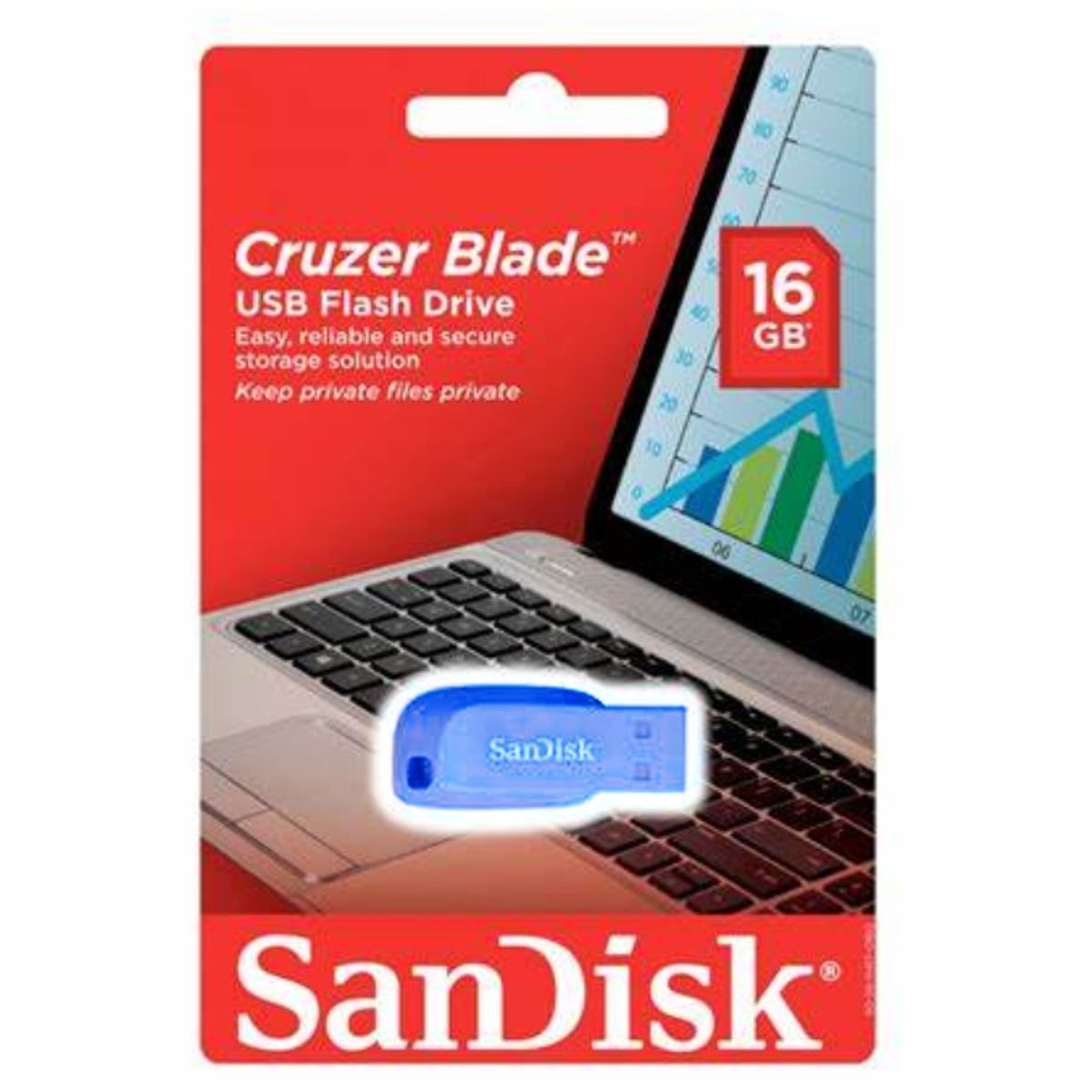 GENERICO - Pendrive Sandisk Cruzer Blade 16GB 2.0 AZUL