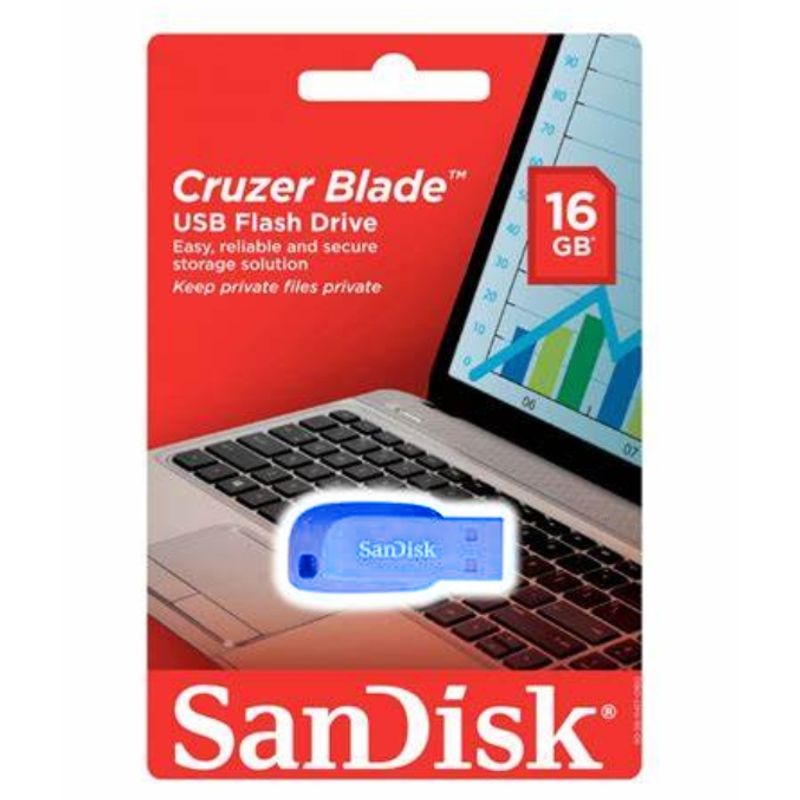 GENERICO - Pendrive Sandisk Cruzer Blade 16GB 2.0 AZUL