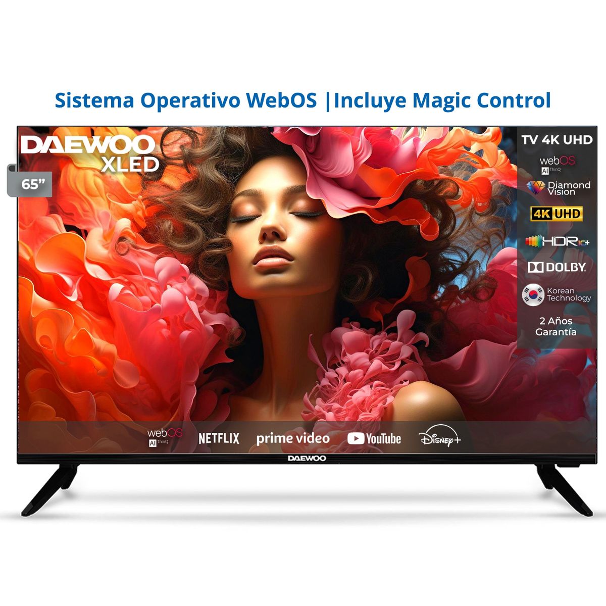DAEWOO - LED 65 DAEWOO DOLBY AUDIO DA-LS65U1 4K ULTRA HD SMART TV XLED MAGIC CONTROL