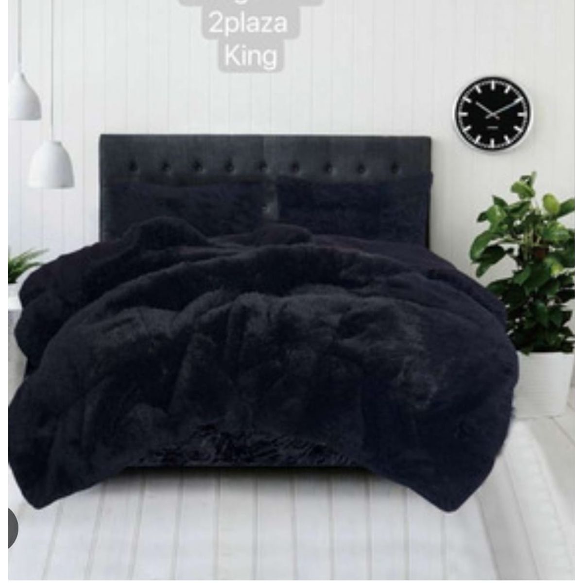 GENERICO - Cobertor Peludo con Chiporro, 1.5 Plaza, Negro