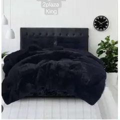 GENERICO - Cobertor Peludo con Chiporro, 1.5 Plaza, Negro