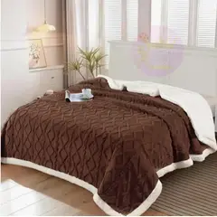 GENERICO - Frazada manta de Sherpa Polar-Marron Oscuro 1.5