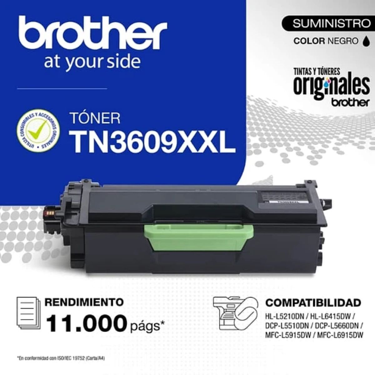 BROTHER - Tóner Brother TN-3609XXL Original 11000 páginas Negro BROTHER