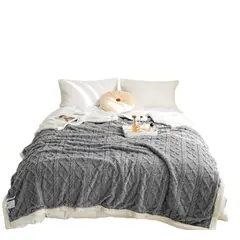 GENERICO - Frazada Plush con Chiporro; 2 plazas Gris