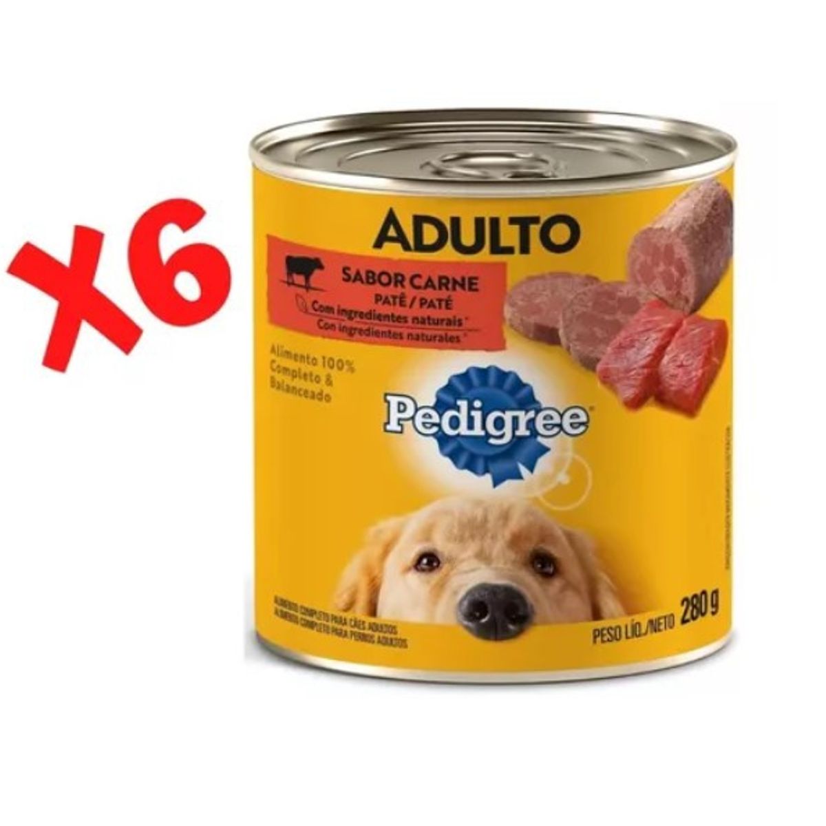 PEDIGREE - 6 Latas Pedigree Alimento Húmedo Lata Perro Adulto Carne