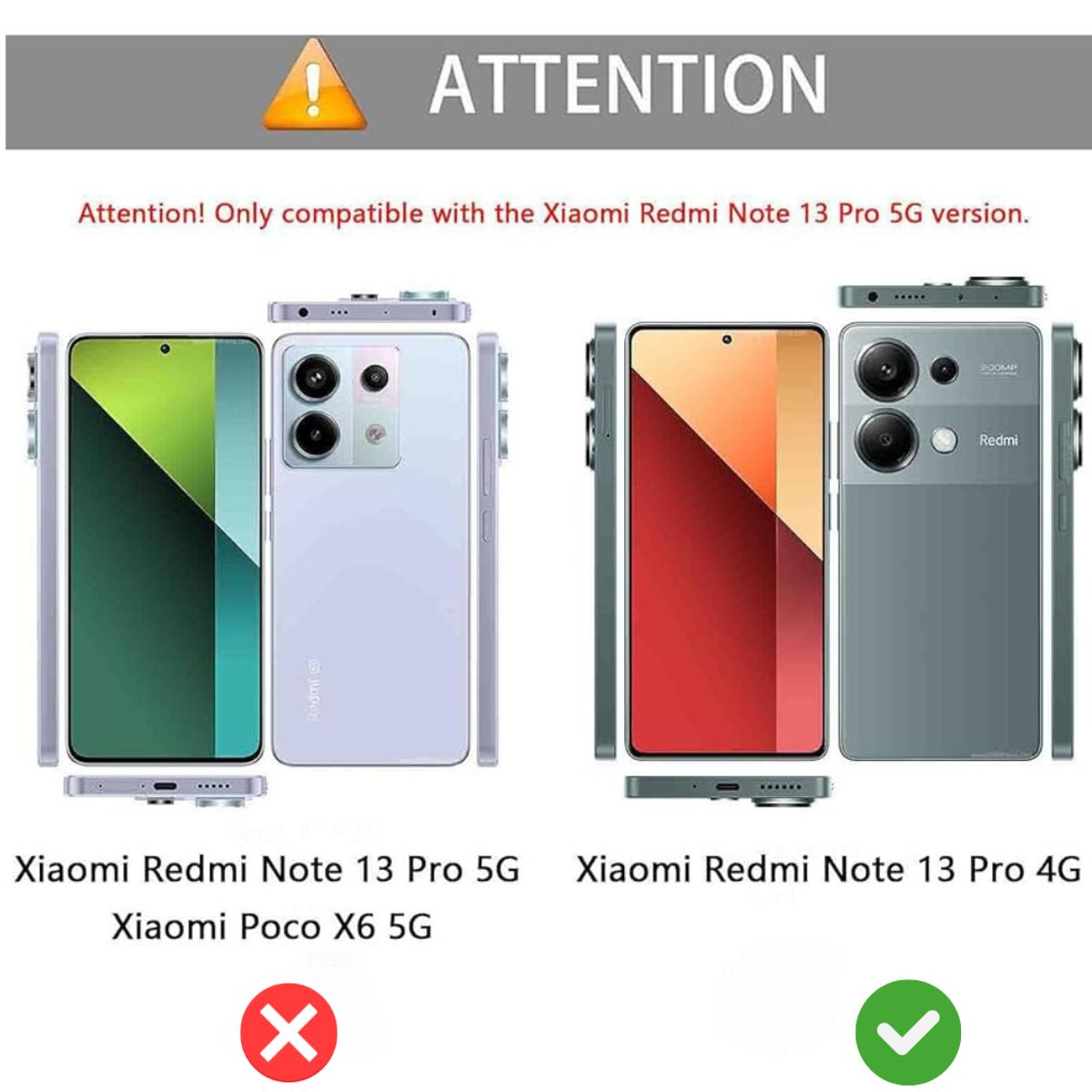 GENERICO - Carcasa Funda Color Para Xiaomi Redmi Note 13 Pro 4g - Negro