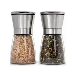 BAZUCA - Set 2 Molinillos De Sal Y Pimienta Gourmet Acero Inoxidable 170g
