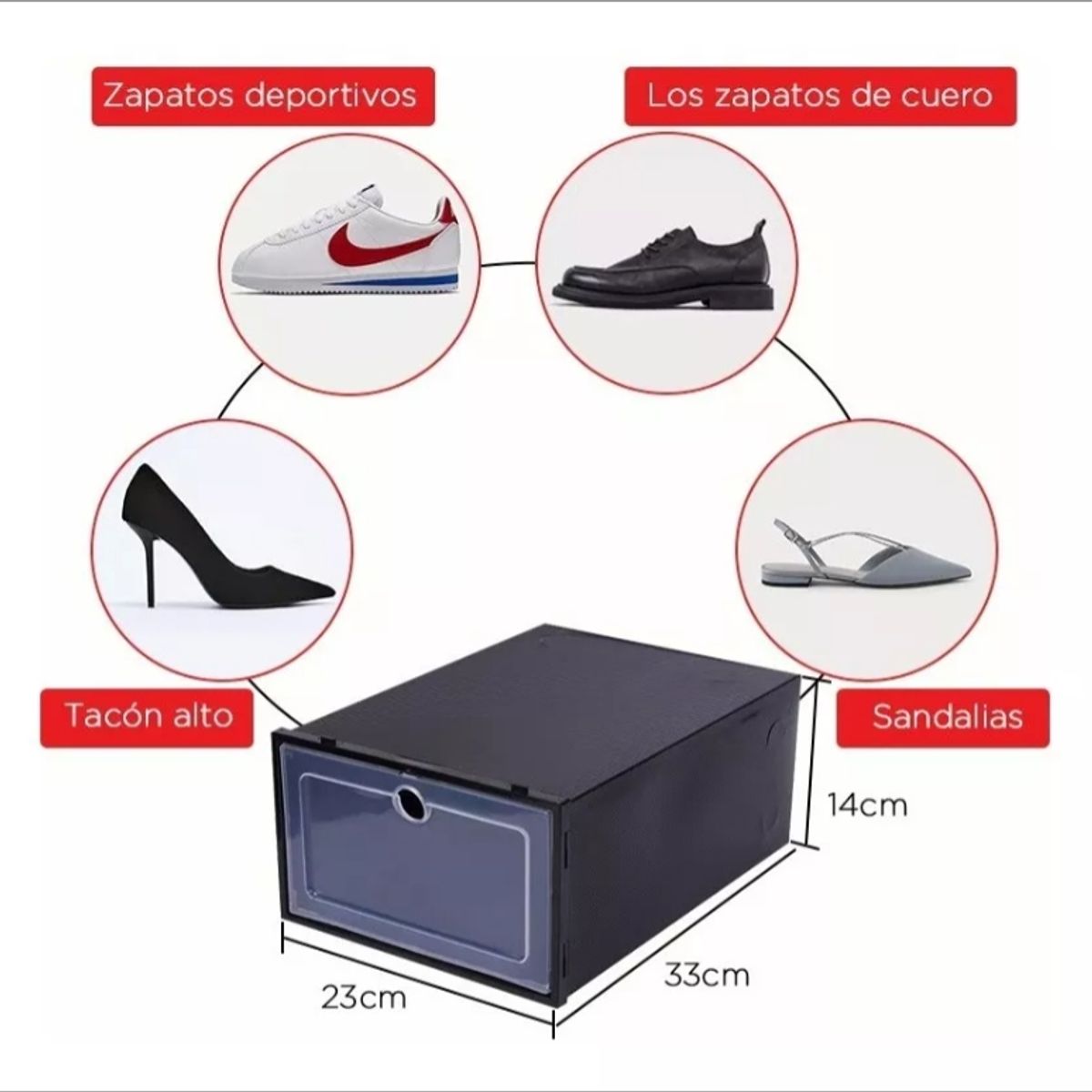 U BUY - Caja Organizador De Zapatos Apilables 12 Piezas Negro
