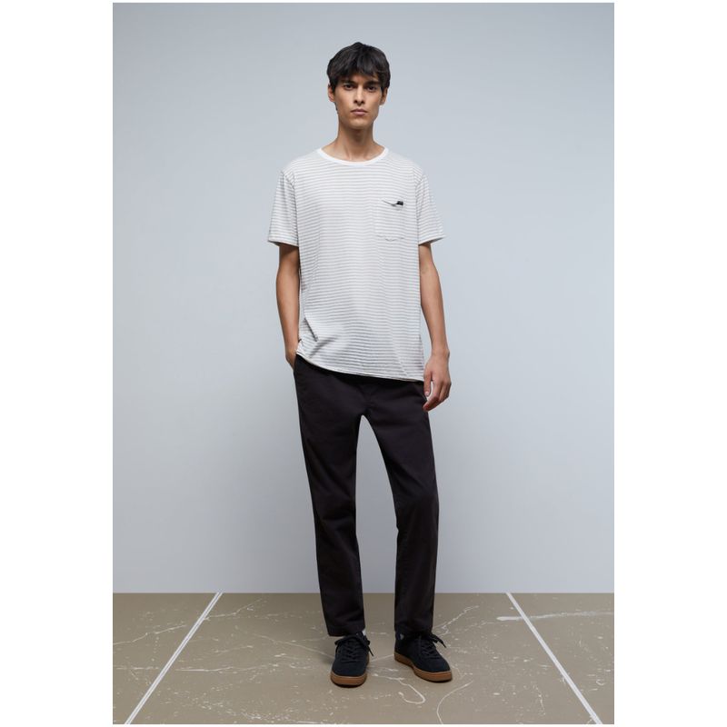 SCALPERS - Polera Rayas Bolsillo Light Grey
