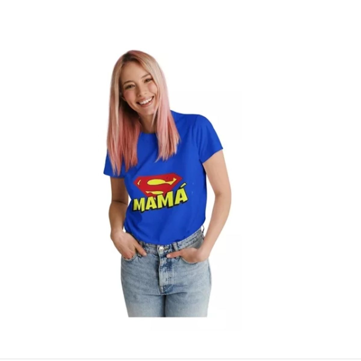 GENERICO - Polera Unisex Super Mama Dia Madre Heroe Estampado Algodon