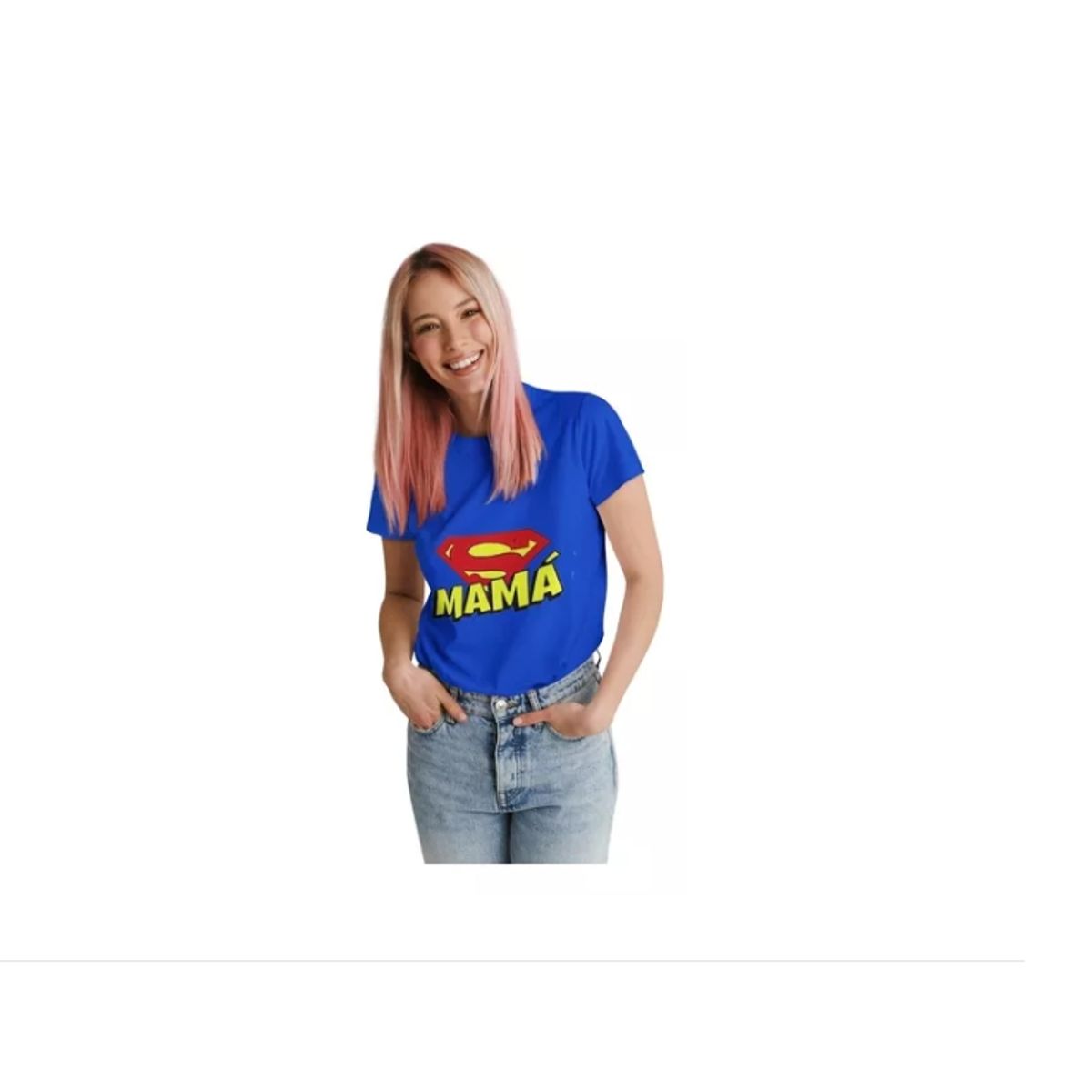 GENERICO - Polera Unisex Super Mama Dia Madre Heroe Estampado Algodon