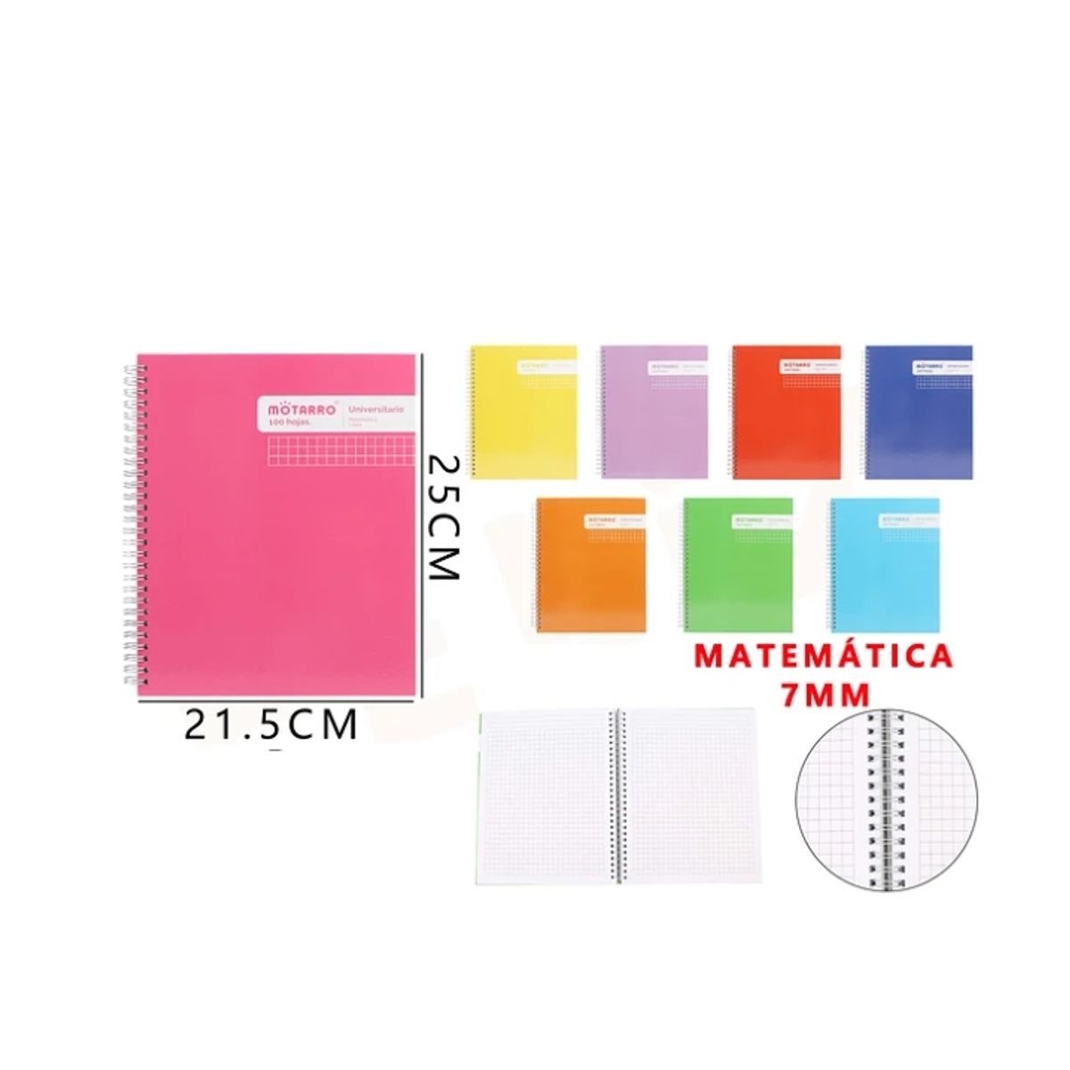 GENERICO - Cuaderno College Matemática 7mm 25215cm 100Hojas