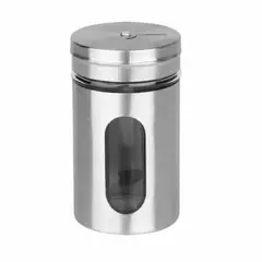 BAZUCA - Salero Especiero Acero Inoxidable Con Dosificador Visor Tapa
