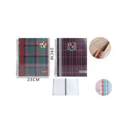 GENERICO - Pack 4 Cuaderno Escocés 23*28cm 7*7mm 150 Hojas