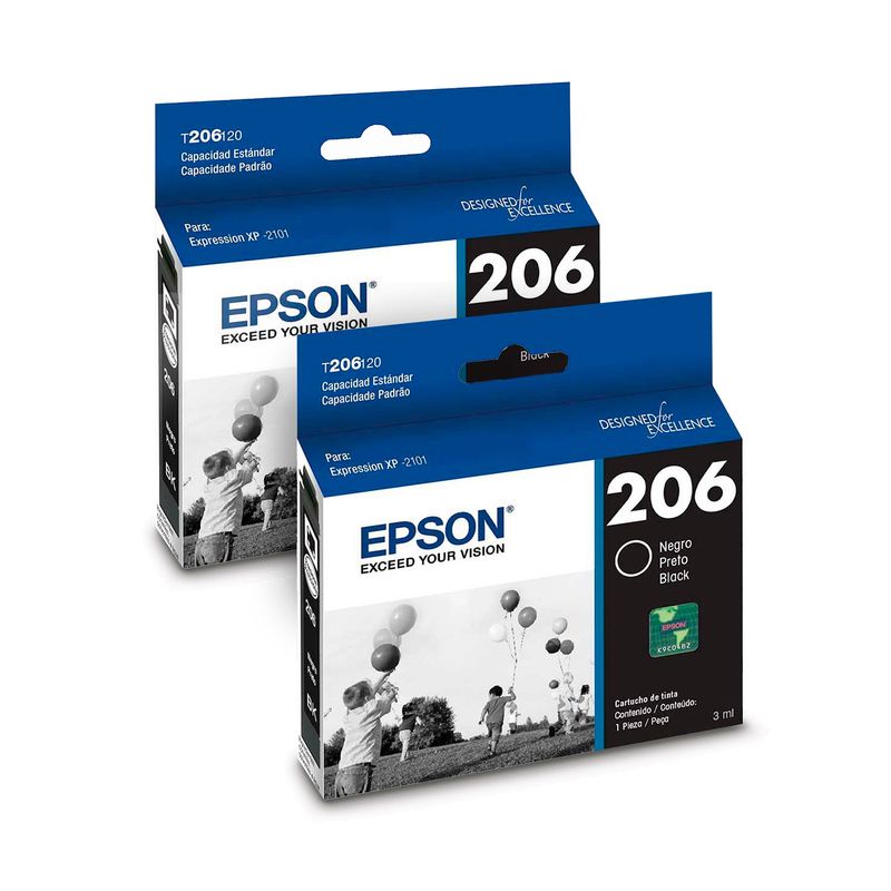 EPSON - 2 Tintas Epson T206 Bk Negro Genuinas XP-2101