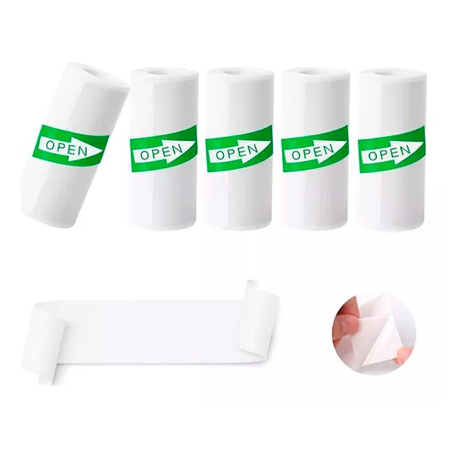 ESHOPANGIE - 5 Rollos Papel Adhesivo Térmico Para Mini Impresora 58mm