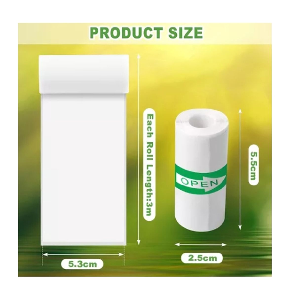 ESHOPANGIE - 5 Rollos Papel Adhesivo Térmico Para Mini Impresora 58mm