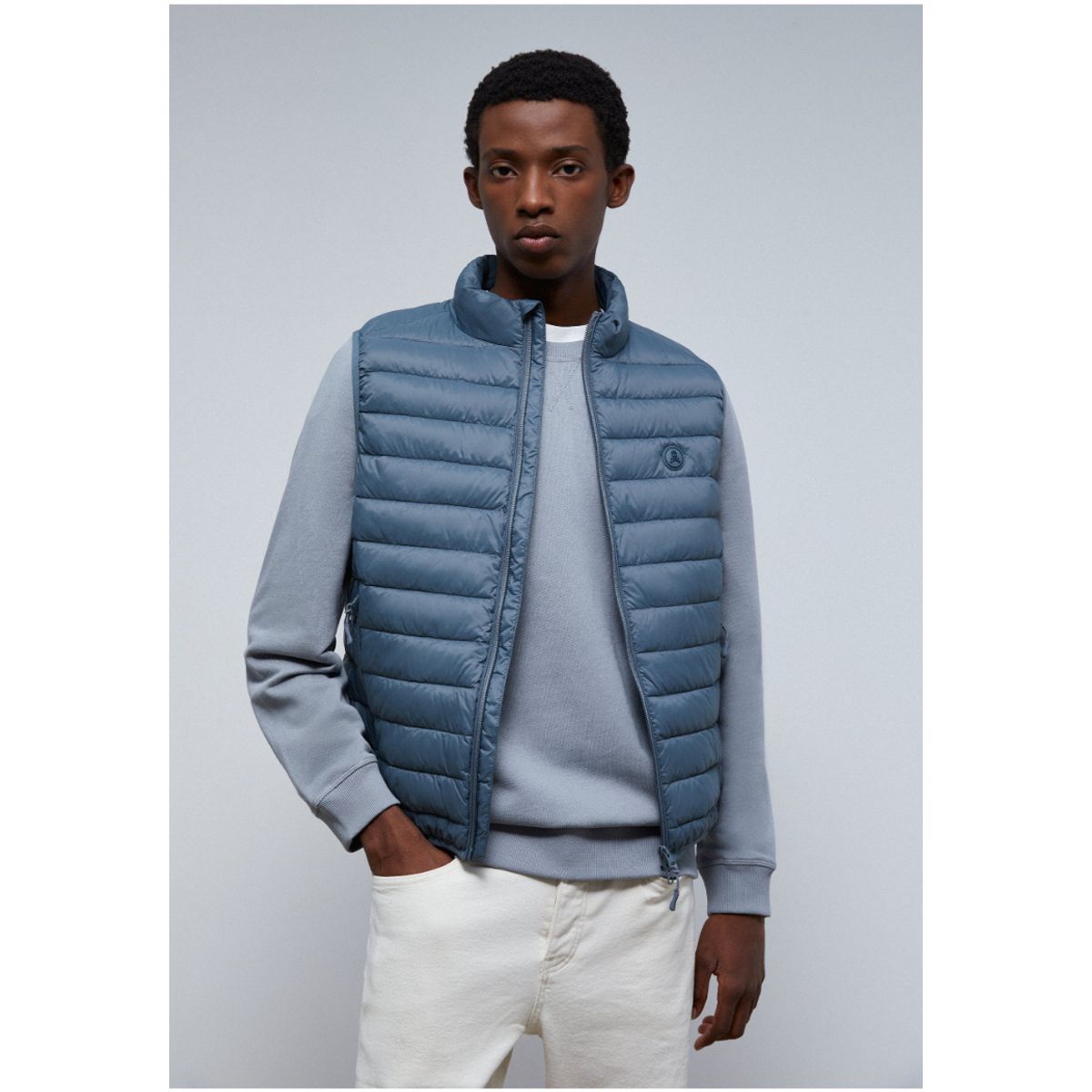 SCALPERS - Chaleco Acolchado Calavera Greyish Blue