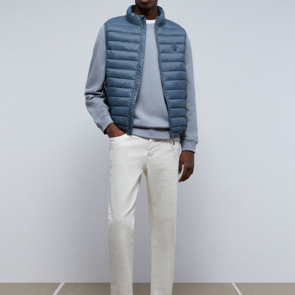 SCALPERS - Chaleco Acolchado Calavera Greyish Blue