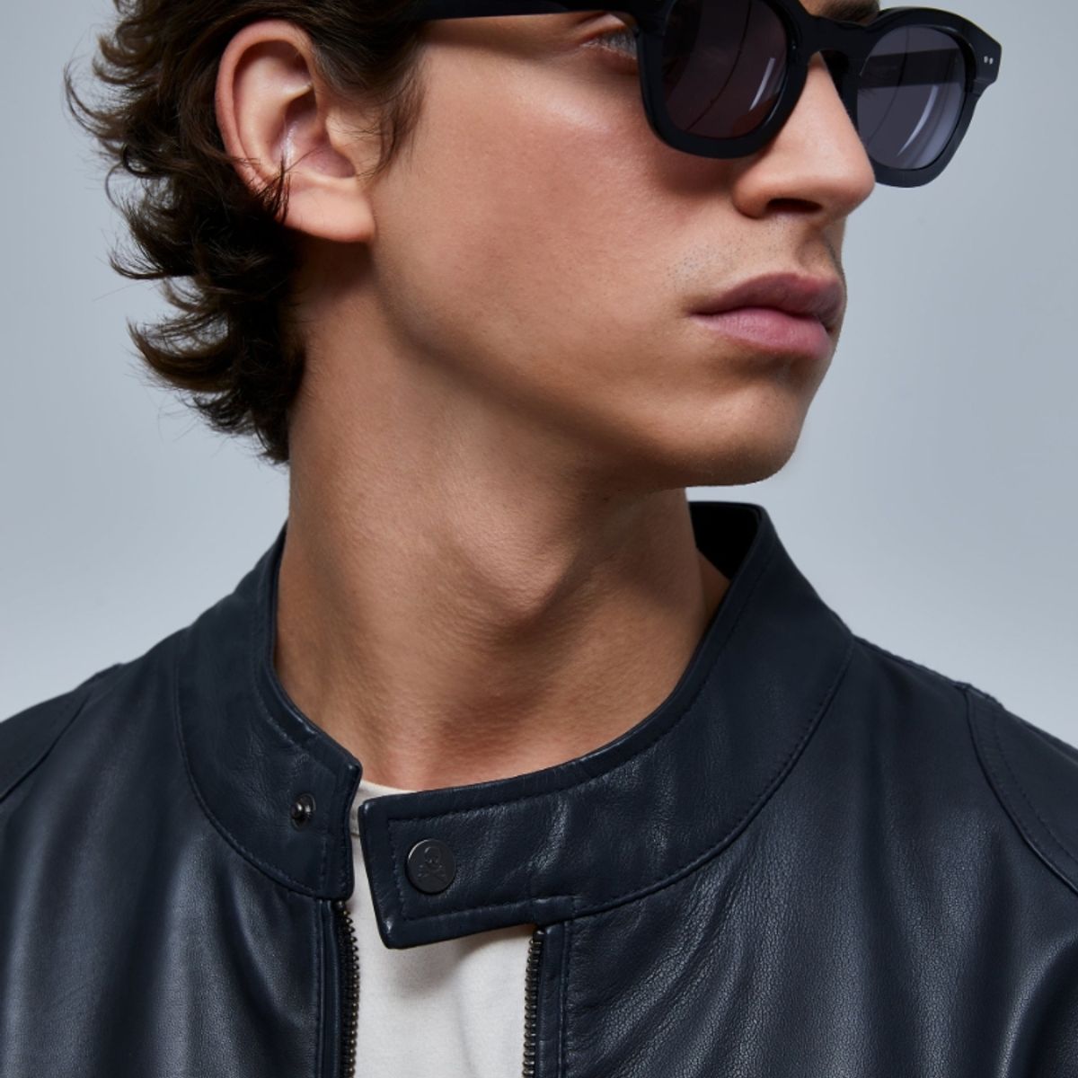 SCALPERS - Chaqueta Biker Piel Dark Grey