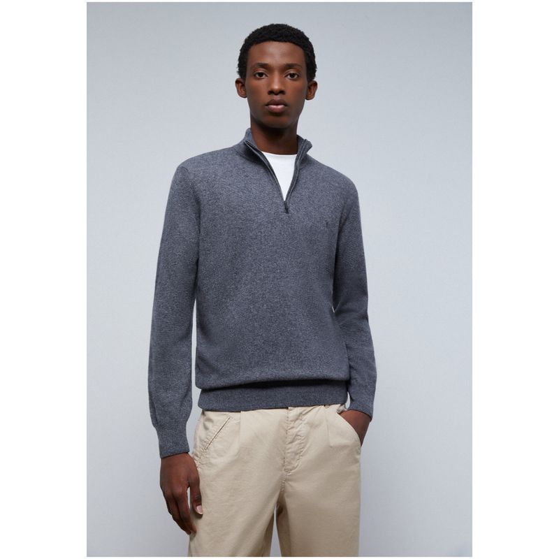 SCALPERS - Sweater Cremallera Calavera Tono Dark Grey Melange