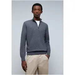 SCALPERS - Sweater Cremallera Calavera Tono Dark Grey Melange
