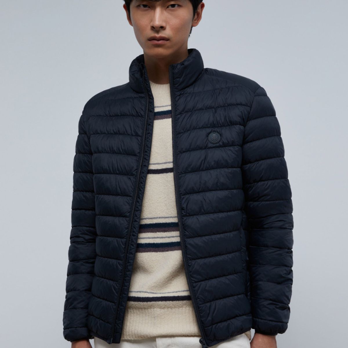 SCALPERS - Chaqueta Acolchada Calavera Dark Grey