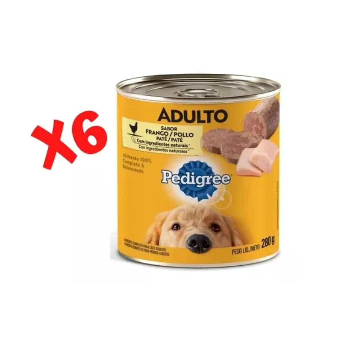 PEDIGREE - 6 Latas Pedigree Alimento Húmedo Lata Perro Adulto Pollo