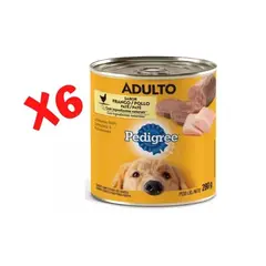 PEDIGREE - 6 Latas Alimento Húmedo Lata Perro Adulto Pollo