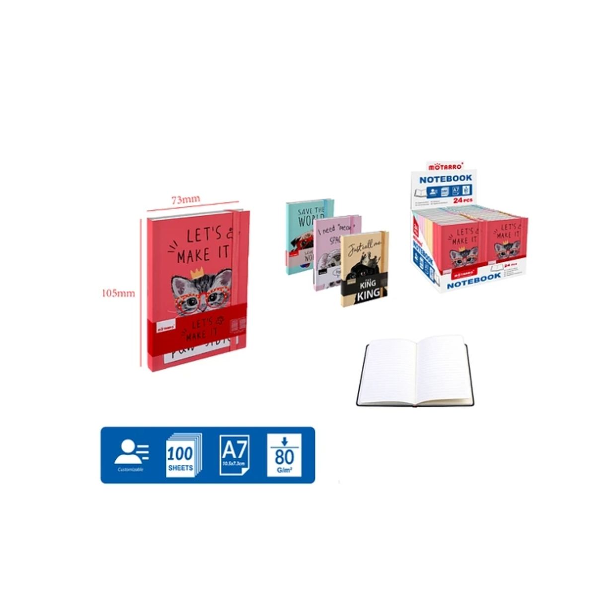 GENERICO - Libreta Mascotas Con Frases A7