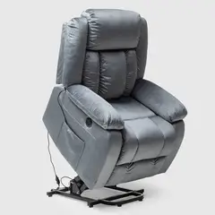 DANIELS - Berger Reclinable Eléctrico Lift Masaje 8 Puntos Livorno Gris Oscuro