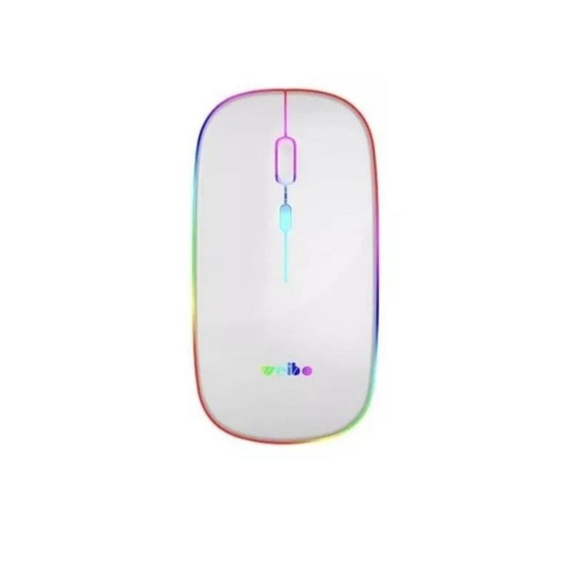 GENERICO - Mouse Óptico Inalámbrico recargable LED RF 6800 BLANCO