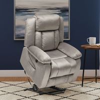 Berger Reclinable Eléctrico Lift Masaje Calentador Livorno Gris Claro