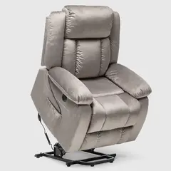 DANIELS - Berger Reclinable Eléctrico Lift Masaje Calentador Livorno Gris Claro