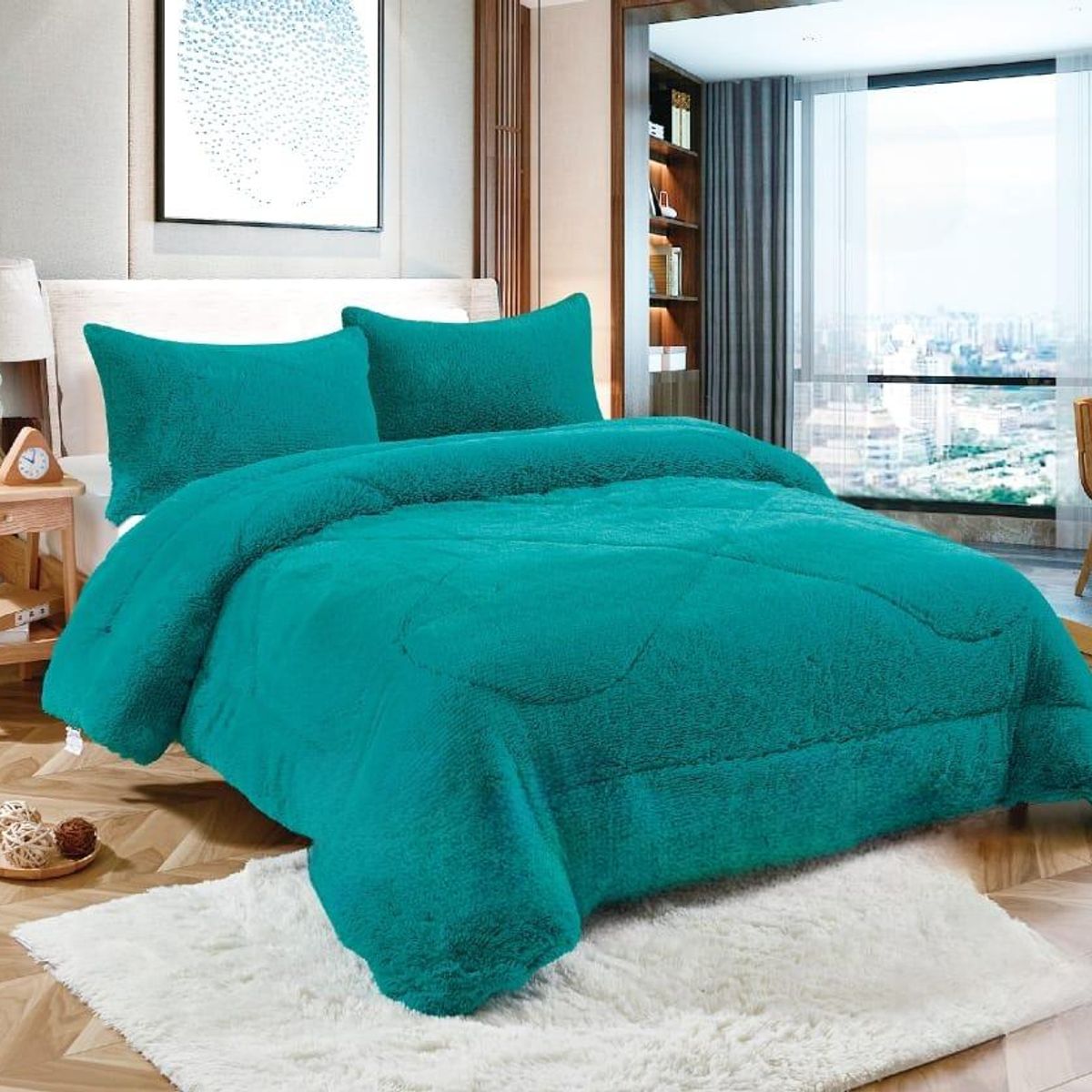 GENERICO - Plumón Peludo Con Chiporro Plaza y Media Verde