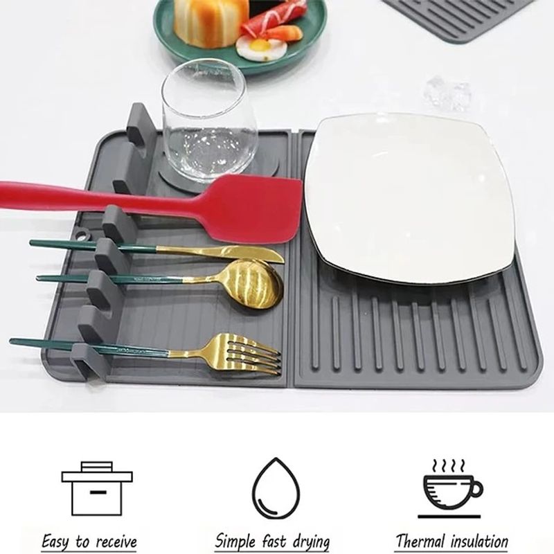 GENERICO - Mantel individual de silicona para vajilla fregador cocina
