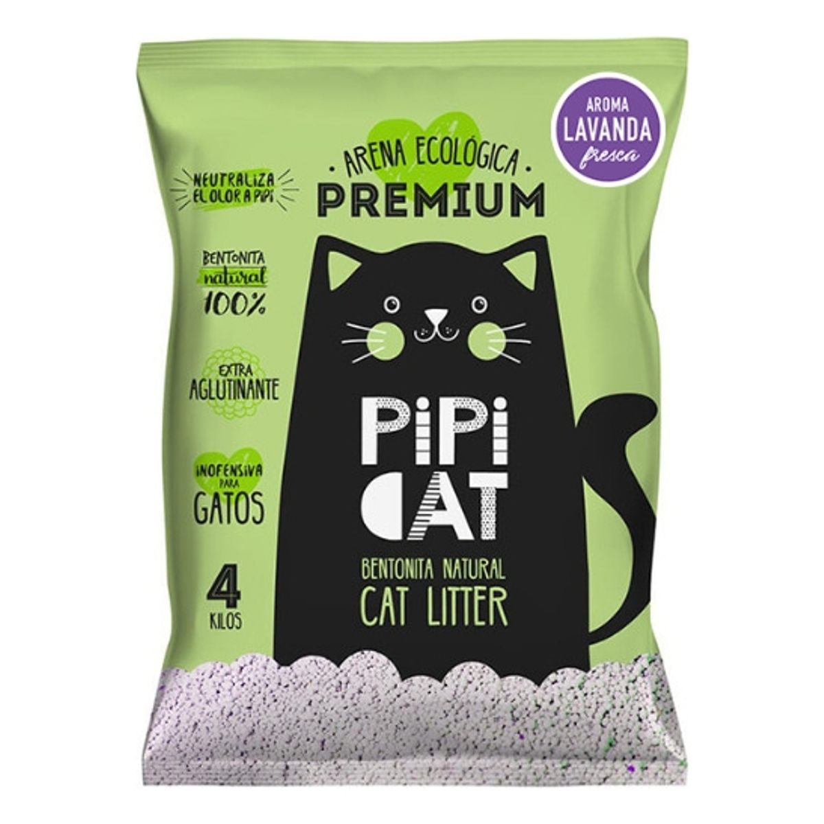 GENERICO - Arena Para Gato Pipi Cat Lavanda 4 Kg.