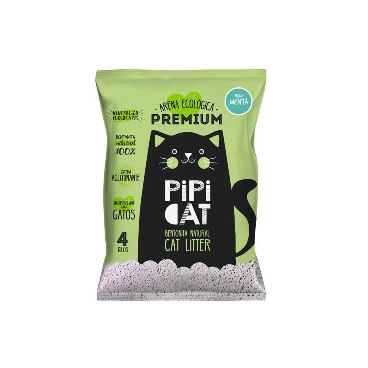 GENERICO - Arena Para Gato Pipi Cat Menta 4 Kg.