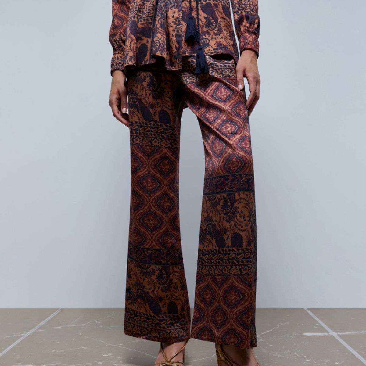 SCALPERS - Pantalón Fluido Print Brown Scalpers