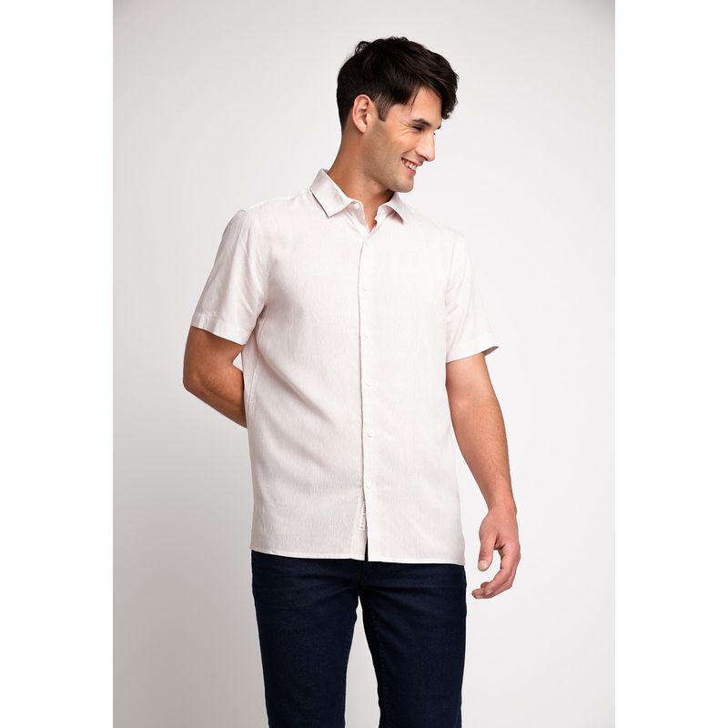 PERRY ELLIS - Camisa Hombre Manga Corta Estampada Nude Perry Ellis