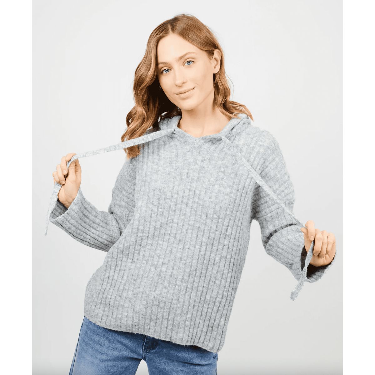 FROENS - Chaleco mujer Hoodie gris