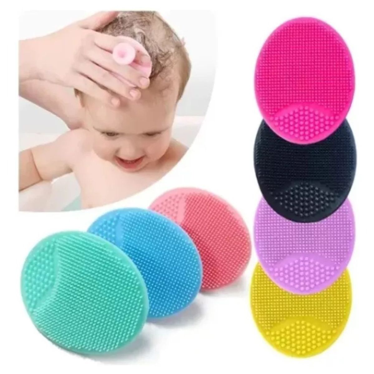 GENERICO - Cepillo De Silicona Para Bebé Libre De Bpa Ducha Baño Masaje