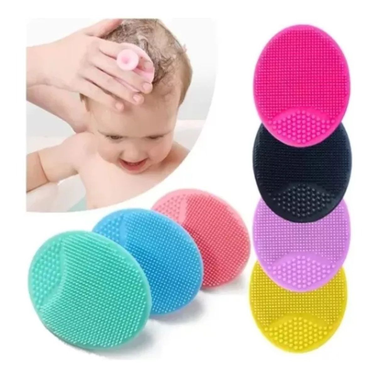 GENERICO - Cepillo De Silicona Para Bebé Libre De Bpa Ducha Baño Masaje