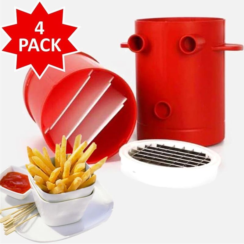 GENERICO - 4 Pack Cortador Picador Papa Fritas Y Fríe A Microondas