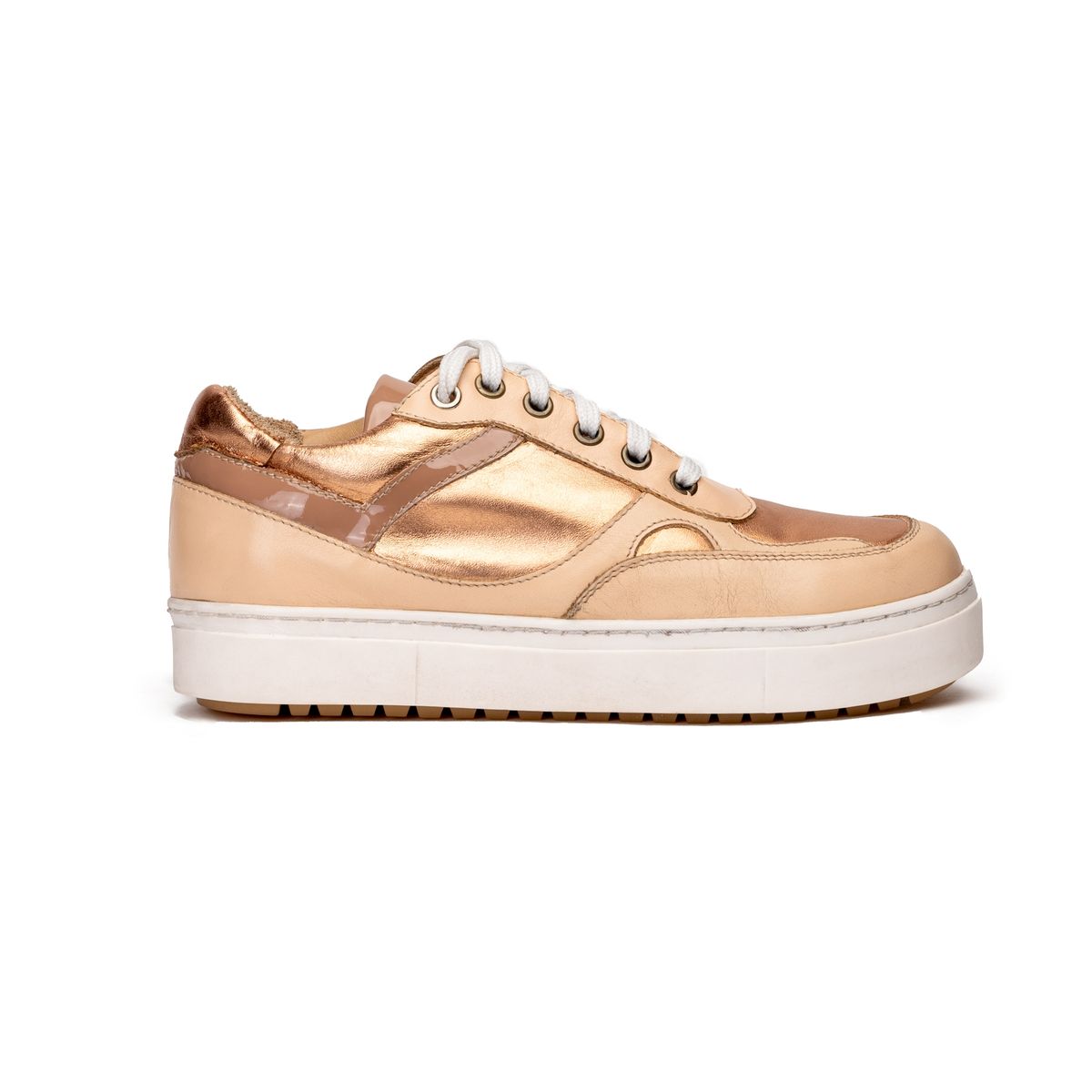 CARISHMA - Zapatilla Cuero Caleana Dorado Desgastado Carishma