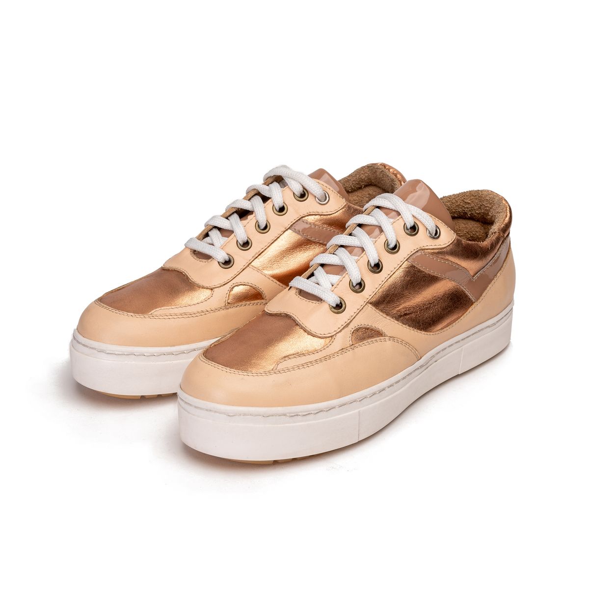 CARISHMA - Zapatilla Cuero Caleana Dorado Desgastado Carishma