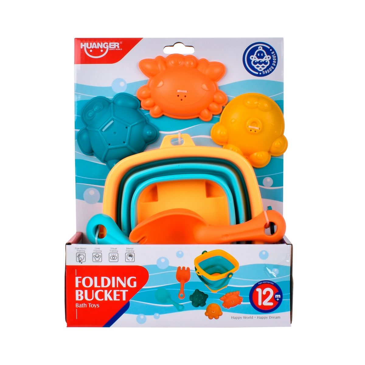 ANSALDO - Balde de playa Ansaldo plegable con pala y rastrillo