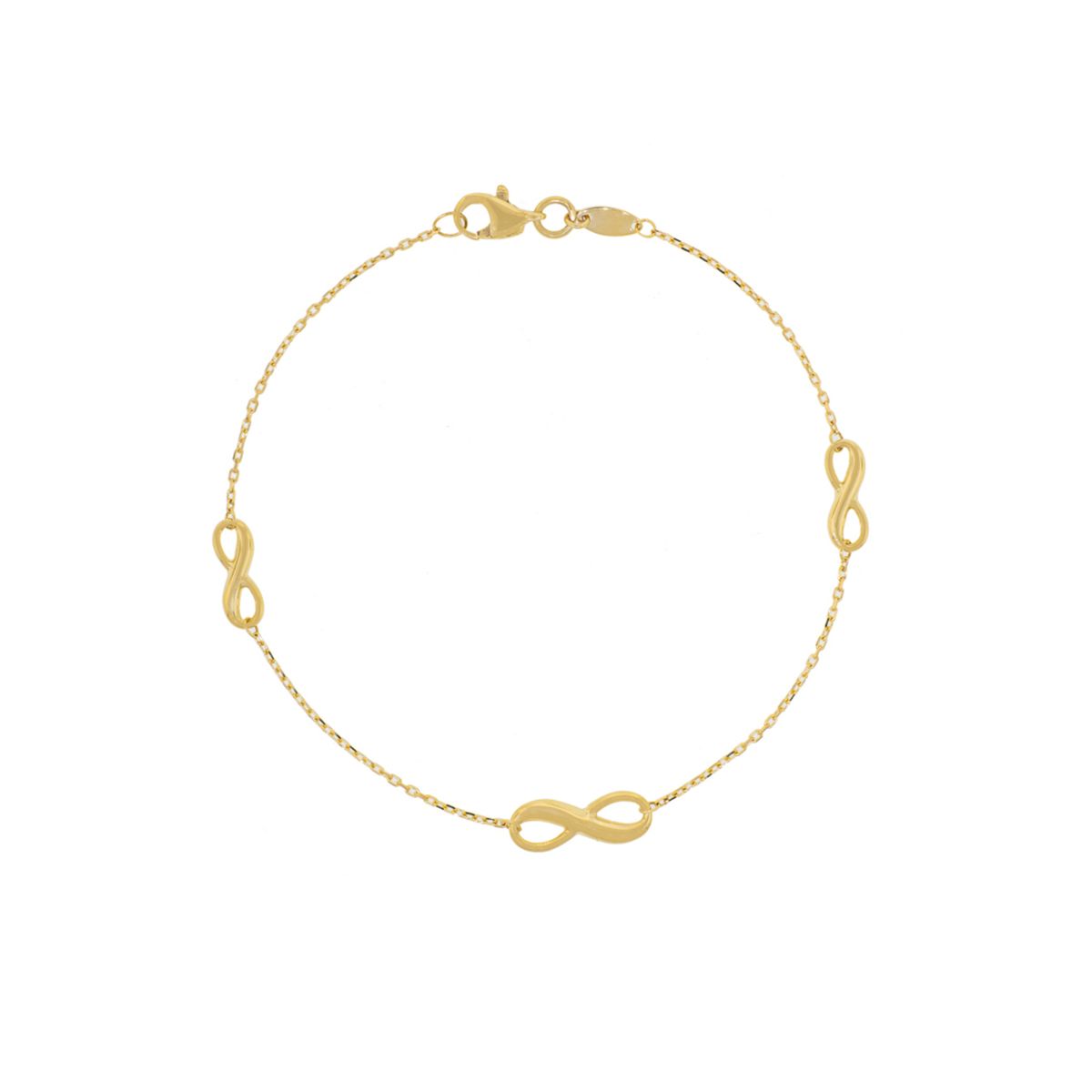 JB JOYAS BARON - Pulsera Oro Amarillo 18kt Modelo Triple Infinito 8942
