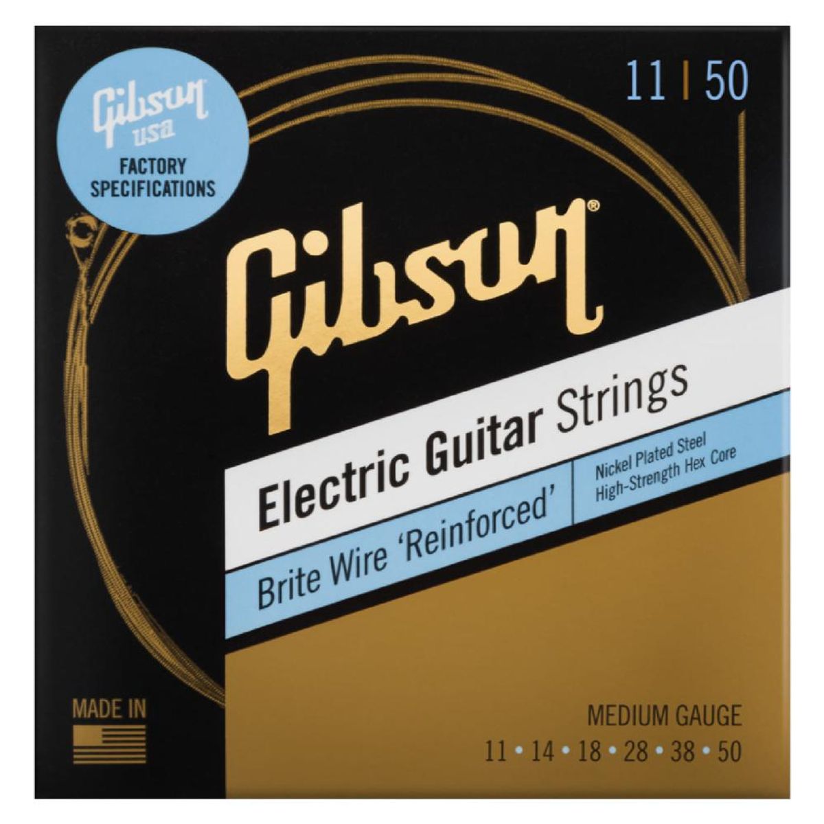 GIBSON - Cuerdas Para Guitarra Eléctrica Gibson Brite Wire - 11-50
